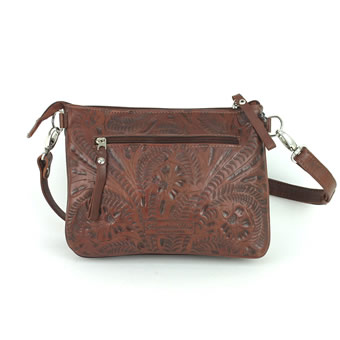 American West Lariats And Lace Zip Top Crossbody - Brown #2